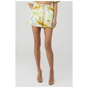 The Fifth Label Green Tie Dye High Waisted Pull On Shorts Casual Summer Size S